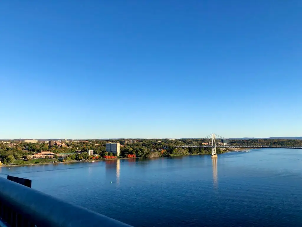 View of the Hudson River from the Walkway Over The Hudson in Poughkeepsie, NY