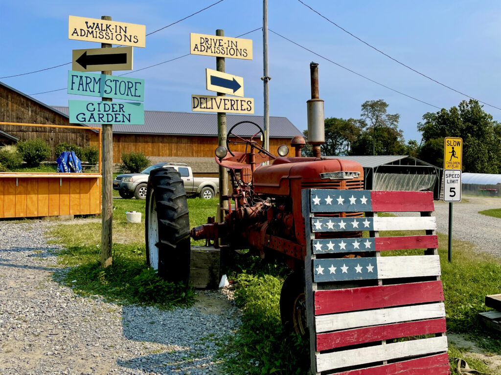 Tractor in front of Fishkill Farms.