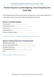 Cover of the Homebuyer Budget Worksheet