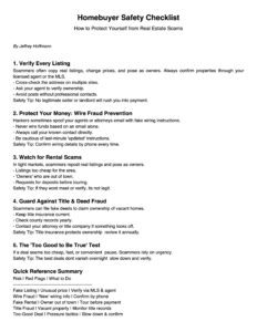 Cover of the Homebuyer Safety Checklist