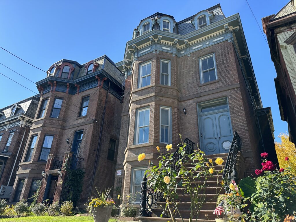 The front of an historic home in Newburgh, NY