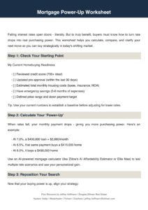 cover of the mortgage power-up worksheet
