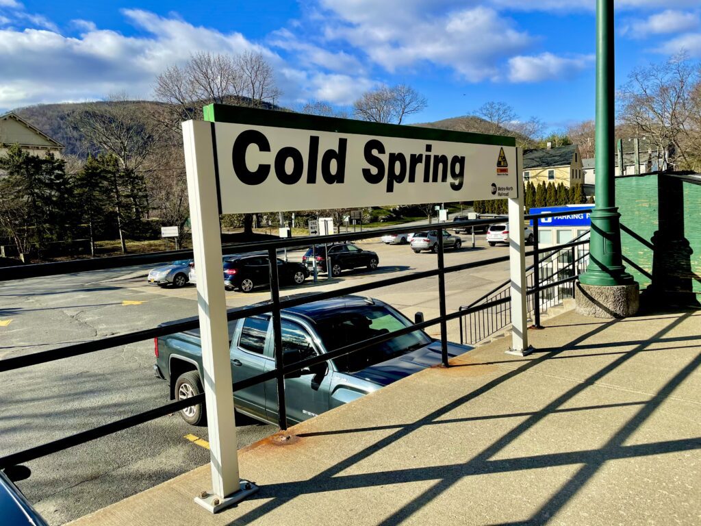 Train Station sign at the Cold Spring station in Cold Spring, NY.