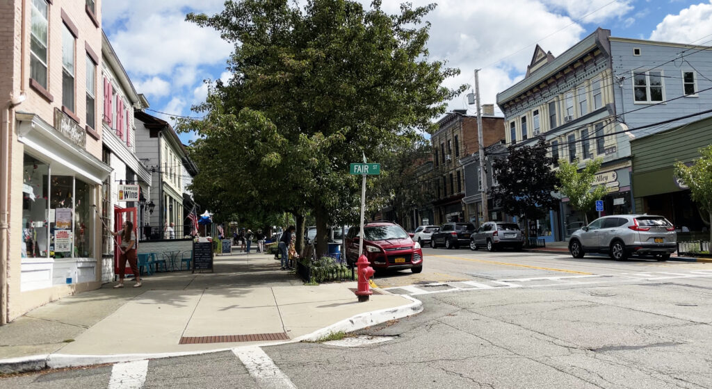 Main Street in Cold Spring, NY in the morning.